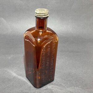 Vtg Schlotterbeck Foss Amber Owens Illinois Glass Bottle Quack Medicine Cures